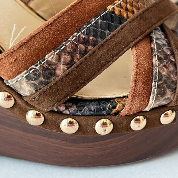 Jessica Simpson Tellira Multicolor Platform Wedge Heel Sandals Studs Size 7M - Picture 8 of 16